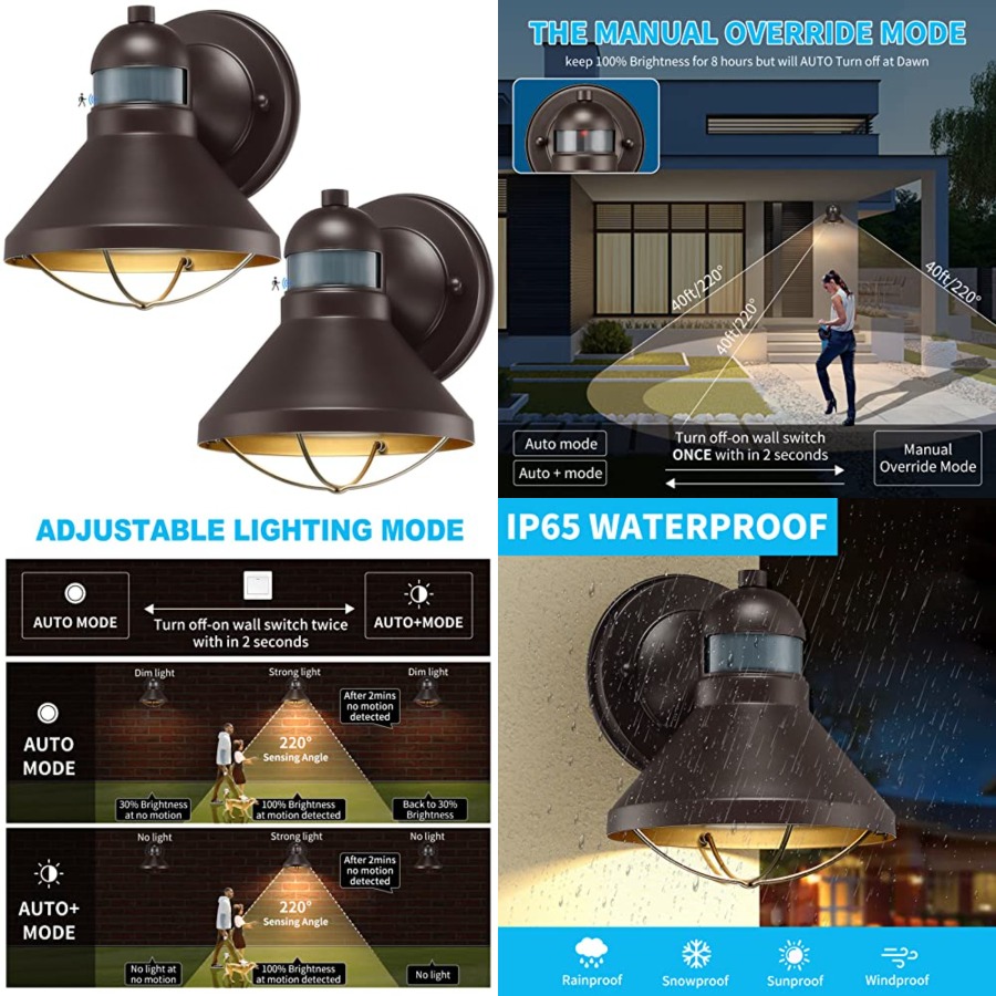 Outdoor Lighting Led - 2'li Paket Hareket Sensörlü Dış Mekan
