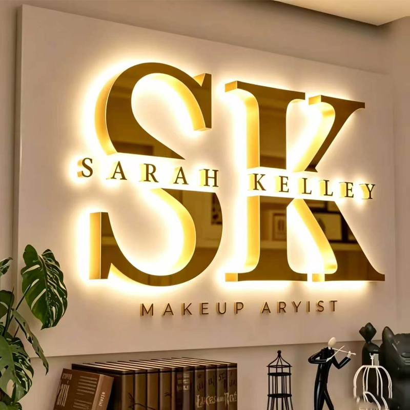 Outdoor Lighting Logo - Özel İş Logosu Işıklı Metal Tabela