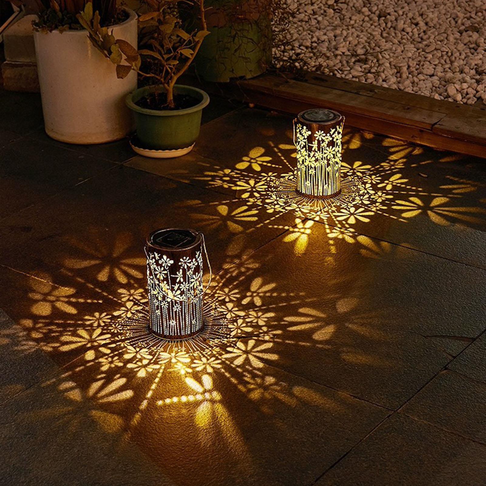 Outdoor Lighting Pathway - Güneş Enerjili Fenerler Renkli Metal Çiçek