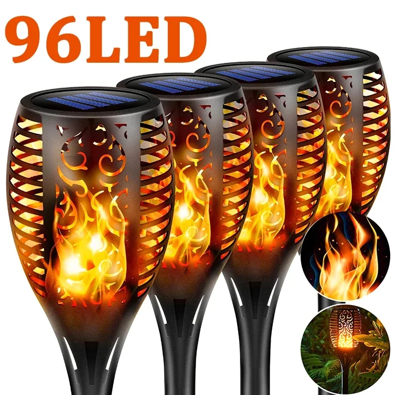 Fire Torch Solar - 96LED Açık Güneş Meşalesi Işıkları Su