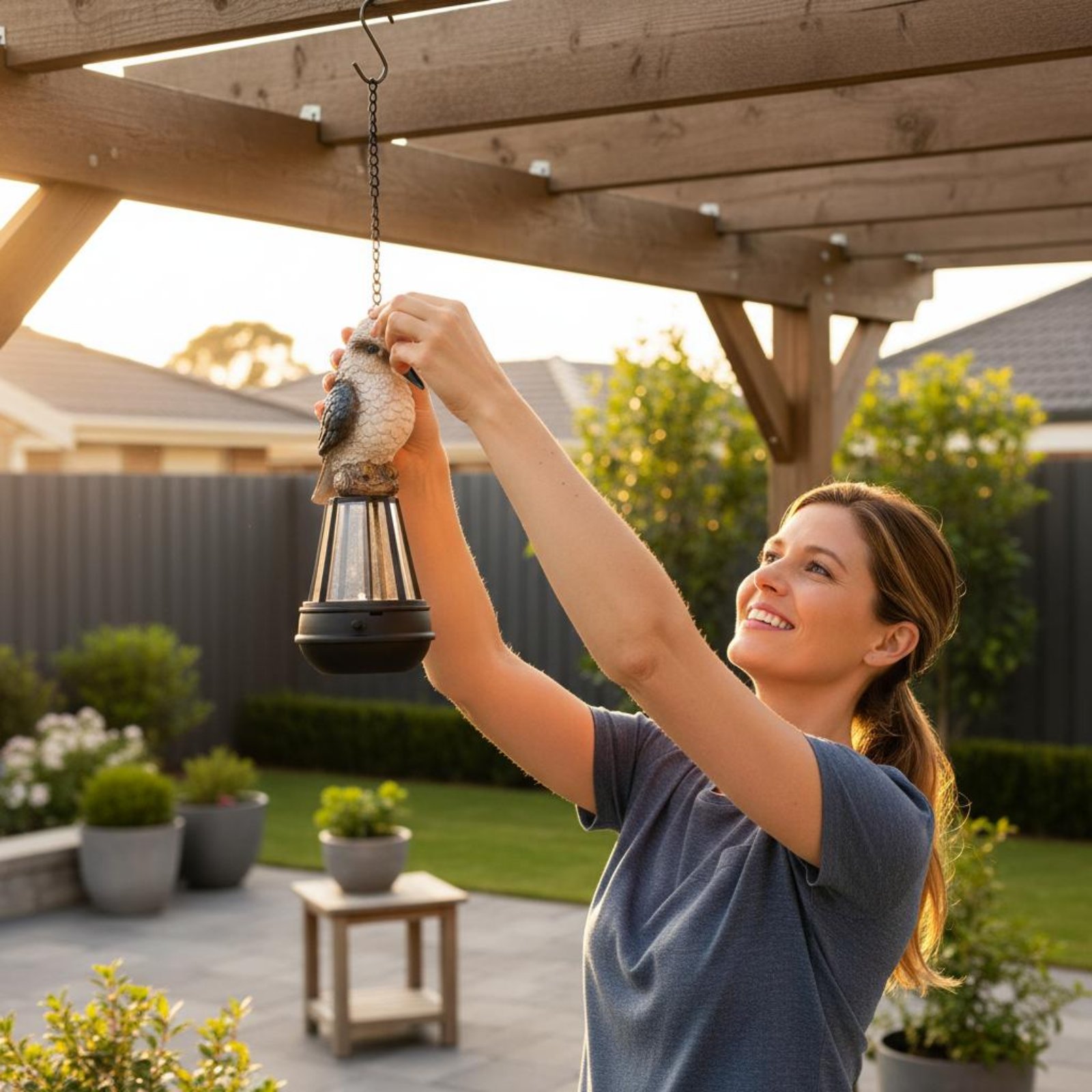 Hanging Outdoor Lighting - Güneş Enerjili Kuş Figürlü Asma Lamba