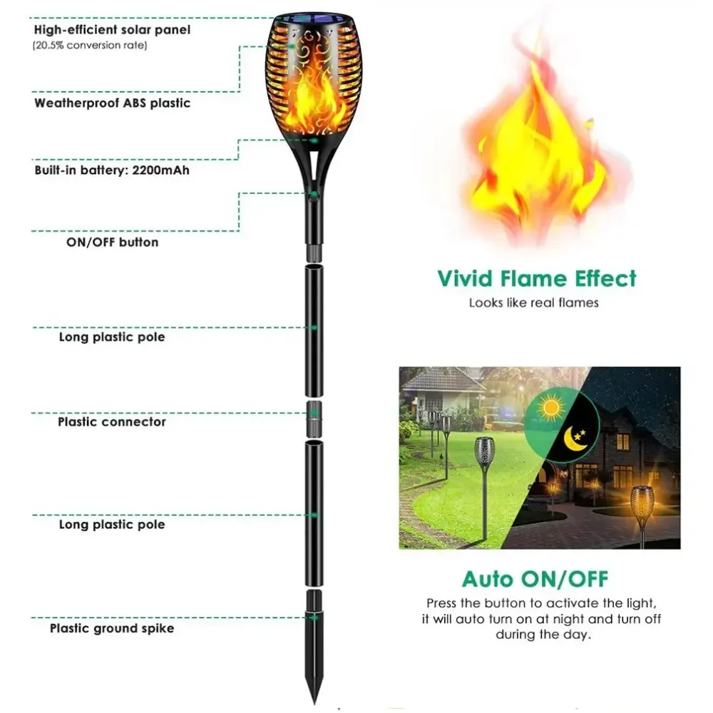 Dış Mekan Güneş Enerjili Bahçe - Fire Torch Solar incelemesi ve fiyatı