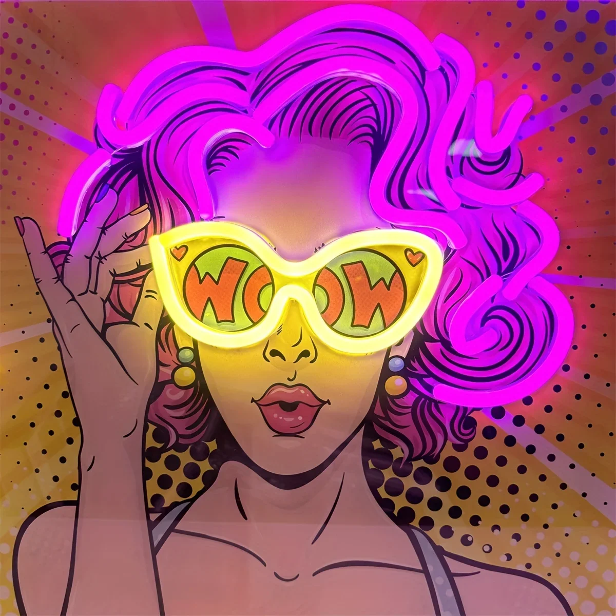 Wow Lady Pop Art LED Neon Burc - Outdoor Lighting Decor Wow incelemesi ve fiyatı