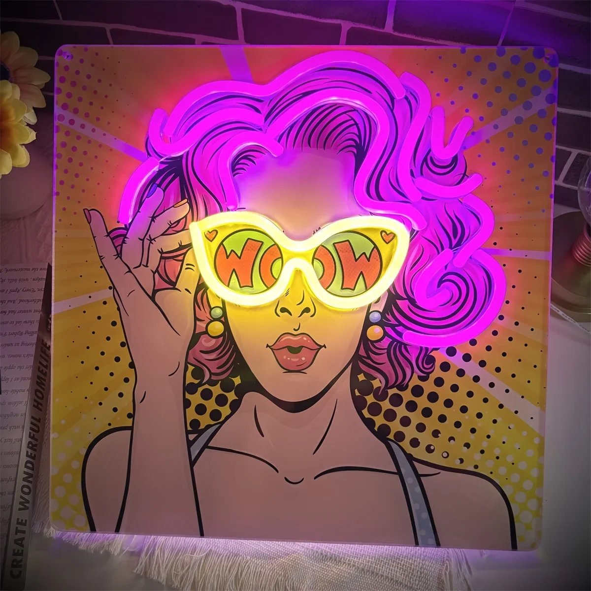Wow Lady Pop Art LED Neon Burc - Outdoor Lighting Decor Wow incelemesi ve fiyatı