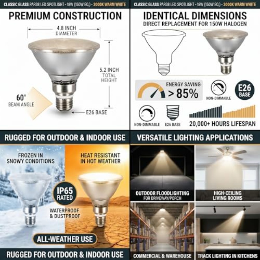 Cam Reflektörlü PAR38 LED Ampu - Led Flood Light incelemesi ve fiyatı