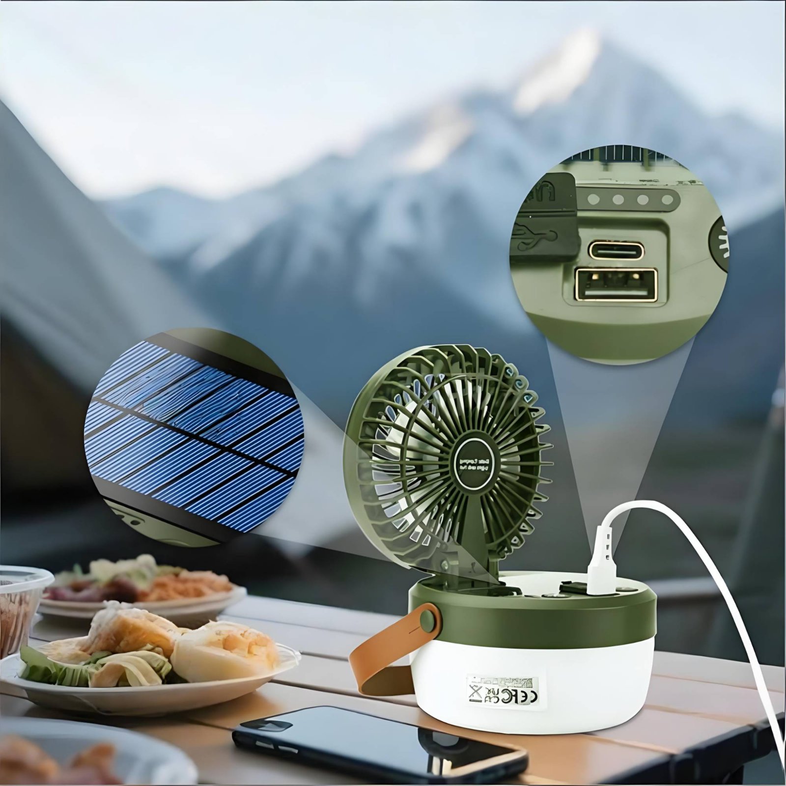 Güneş Enerjili Kamp Fanı Fener - Hanging Outdoor Lighting incelemesi ve fiyatı