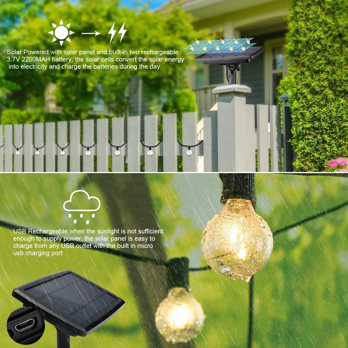 100/50/25ft güneş Led dize işı - Outdoor Lighting For Gazebo incelemesi ve fiyatı