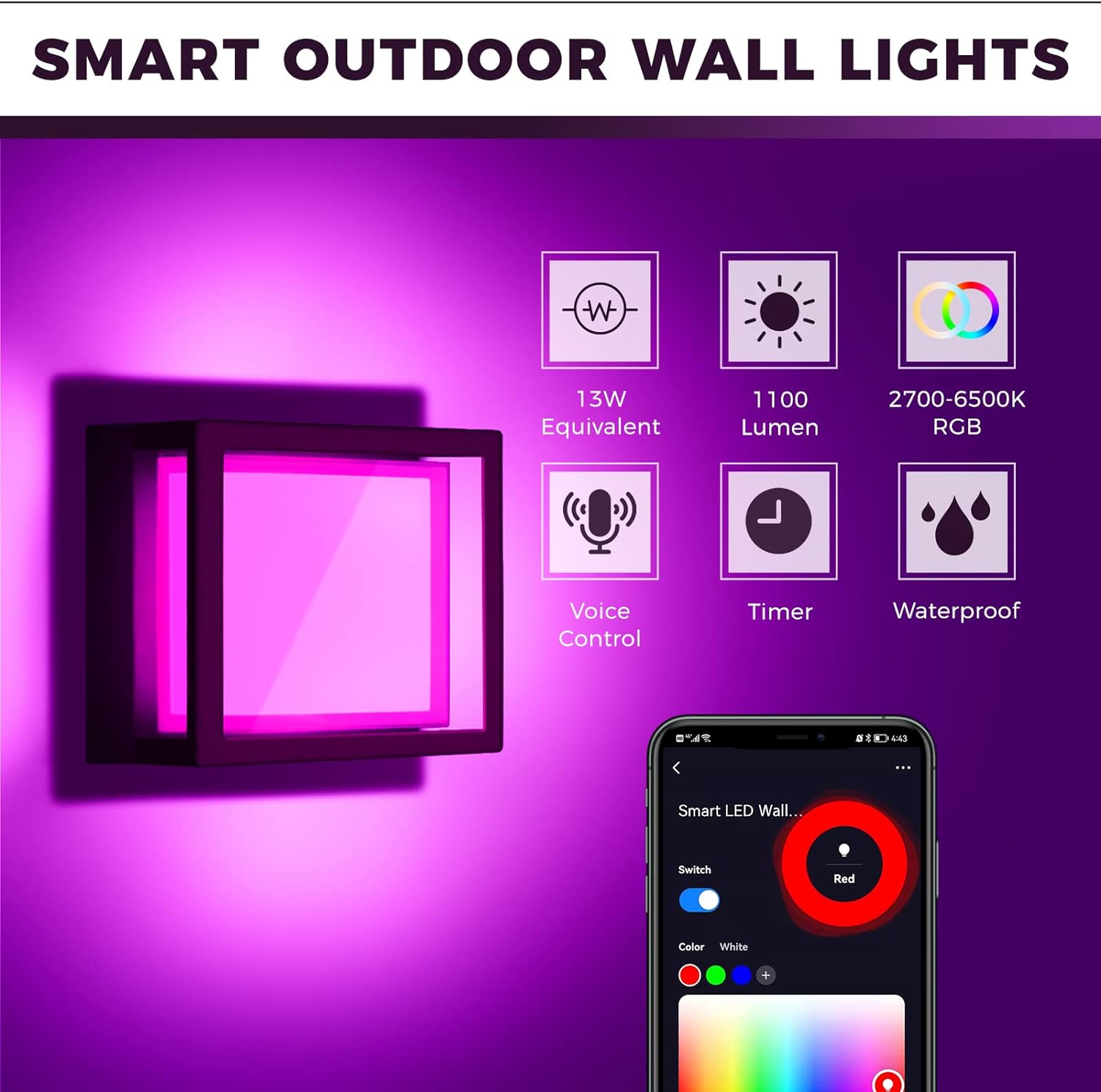 WIFI akıllı LED duvar lambası  - Outdoor Lighting Zigbee incelemesi ve fiyatı