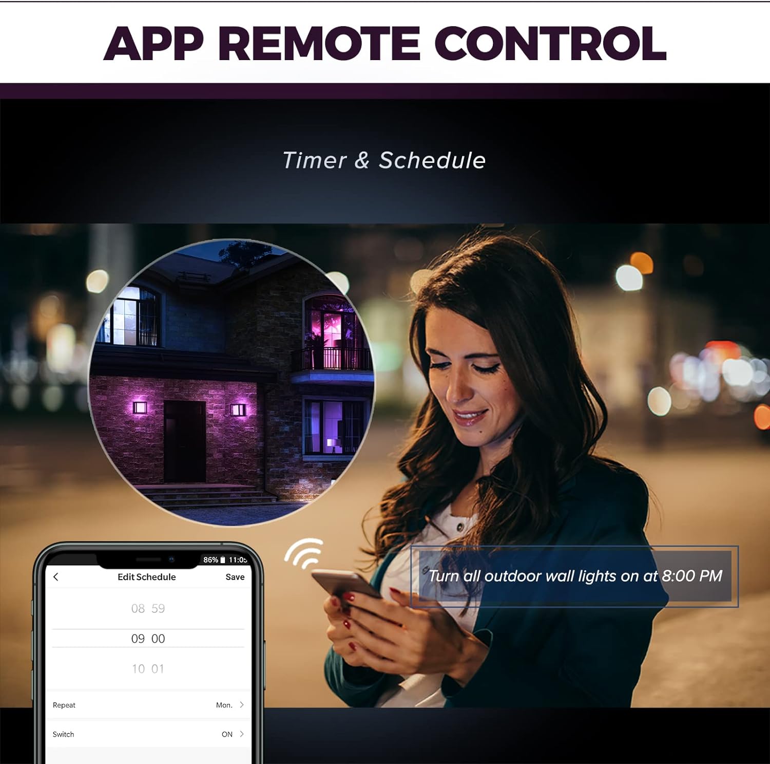 WIFI akıllı LED duvar lambası  - Outdoor Lighting Zigbee incelemesi ve fiyatı